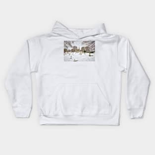 All Saints church in the snow Kids Hoodie